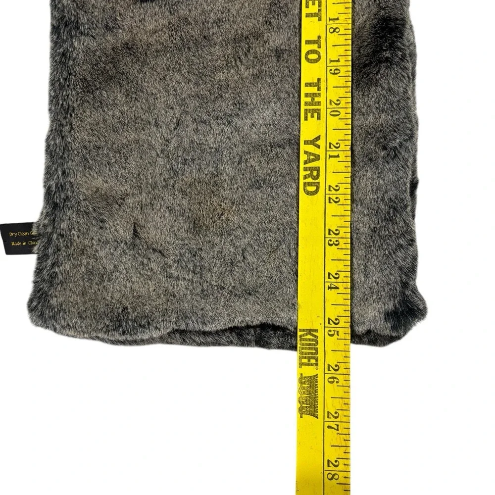 Faux Fur Black Brown Rectangular Neck Scarf Neck Warmer Size‎ 25